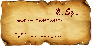 Mandler Szórád névjegykártya